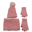 Gorro infantil, tejido forrado con bufanda y guantes, 2 colores