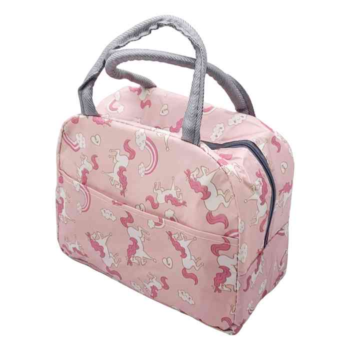 Bolsa lunchera de tela, aislante térmico, con cierre, varios diseños