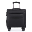 Valija Berlina NEGRO, semi rígida, carry on, ruedas omnidireccionales 360, manija telescópica, tranca numérica, correa para ajustar ropa, bolsillo interior con cierre y 3 bolsillos exteriores