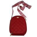 Cartera de PU, 3 cierres, con asa de tela, varios colores