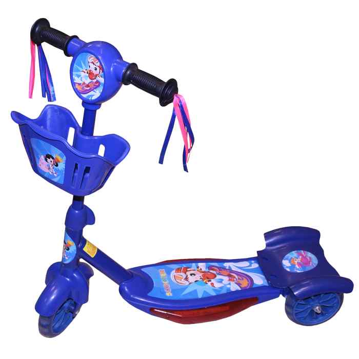 [J1233B] Tripatín de plástico con luz 3AA AZUL, en caja