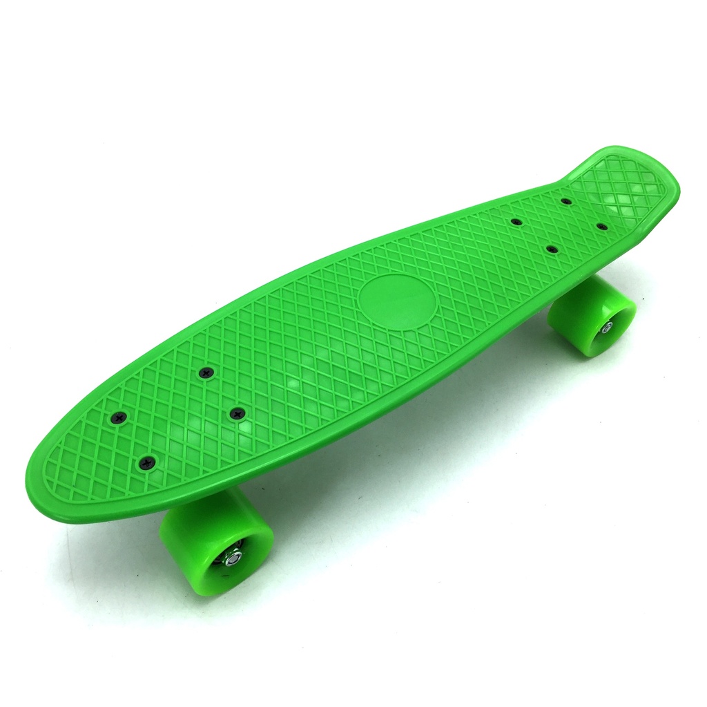 Skate de plástico penny VERDE, ruedas de PVC anchas, trucks de metal