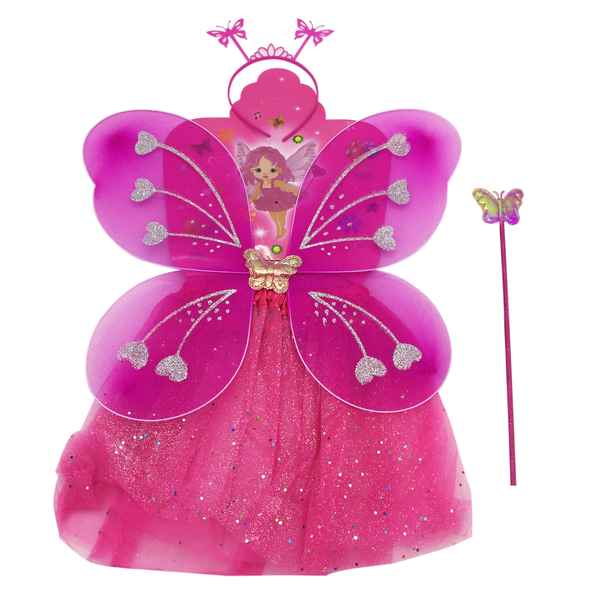 [JA1967] Disfraz pollera, alitas mariposa, varita y vincha, en bolsa, varios colores