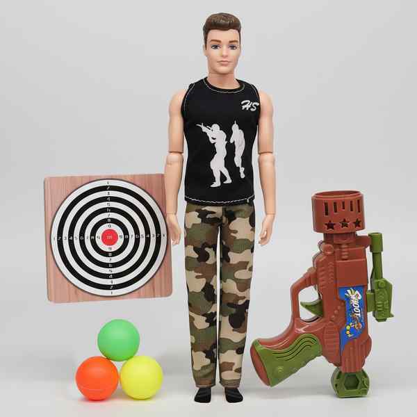 [JA2155] Muñeco articulado, con pistola lanza pelotas, en caja