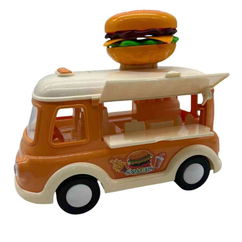 Set de cocina, camión food truck con luz y sonido, con accesorios, 3AA, en caja