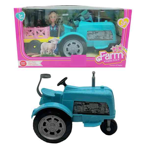 [JA2370] Muñeca con tractor y accesorios, en caja