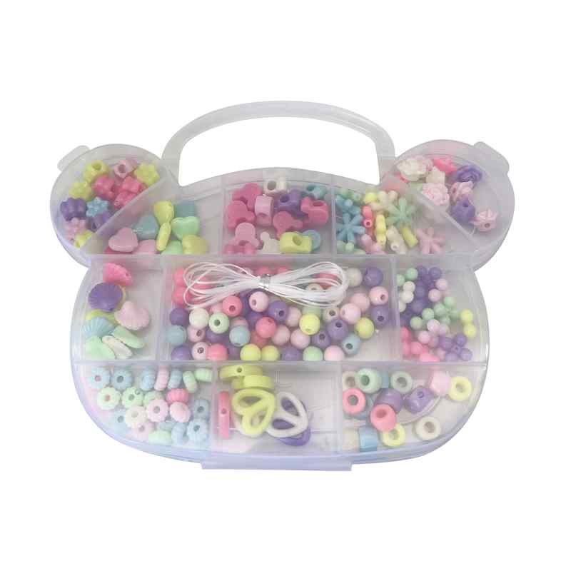 Cuentas para armar pulseras y collares, en caja de plástico