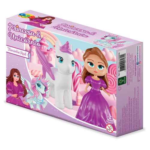 [JA2429] Muñeca princesa con unicornio para armar, 2 diseños, en caja