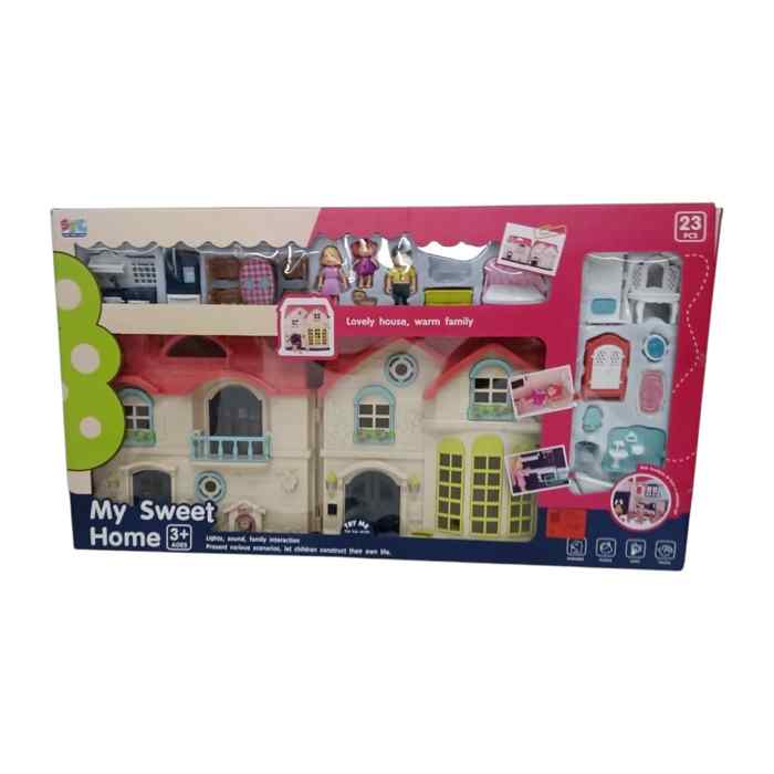 [JA2454] Casa para muñecas, con accesorios, en caja