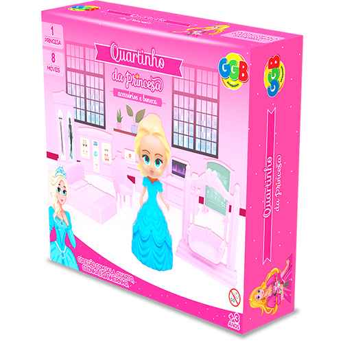 [JA2509] Casa de princesa, dormitorio con accesorios 1 muñeca en caja