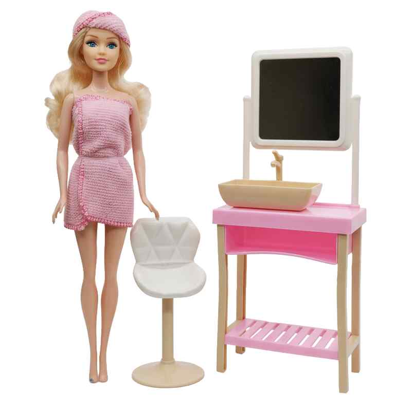 [JA2629] Muñeca con tocador y accesorios de spa, en caja