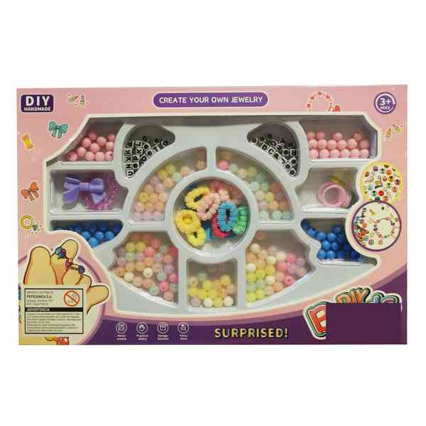 Cuentas para armar pulseras y collares, en caja