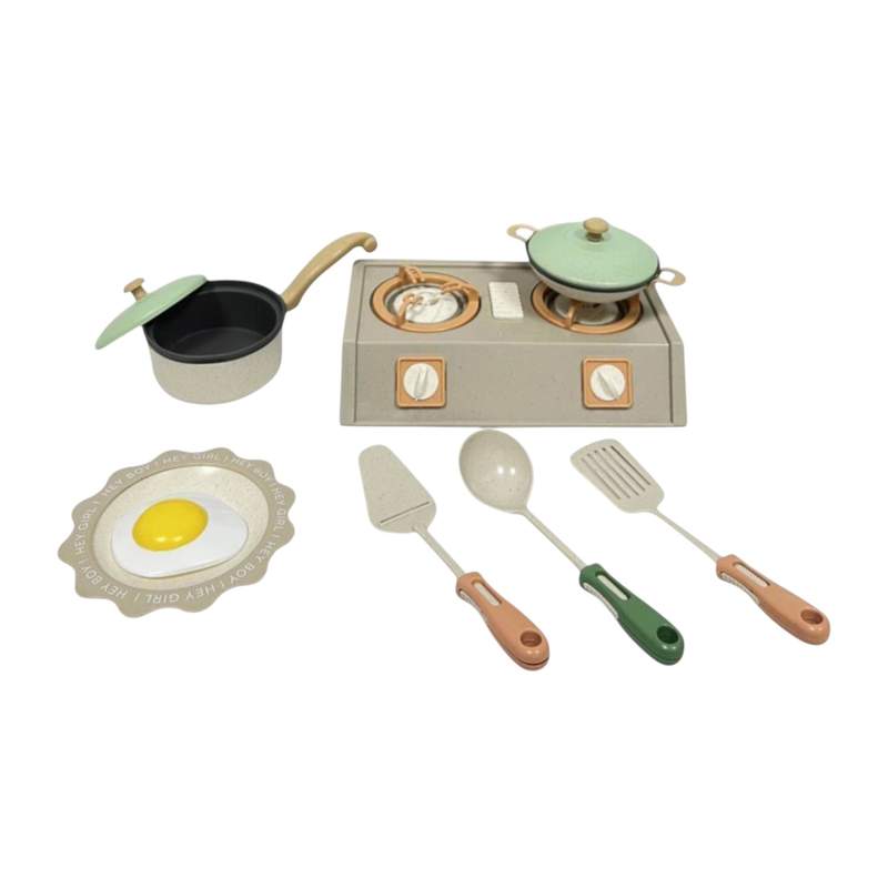 Set de cocina, 10 piezas de plástico reciclado, en caja