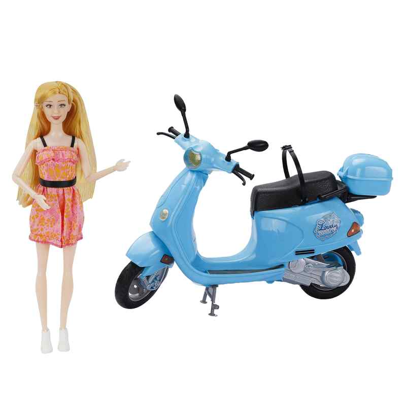 [JA2685] Muñeca con moto en caja
