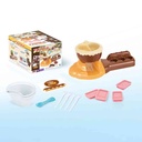 Set de cocina, fábrica de chocolates, se usa agua caliente para derretir chocolate para bañar o hacer formas, con accesorios, en caja