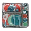 Set de cocina, con escurridor y accesorios, 28 piezas, en burbuja