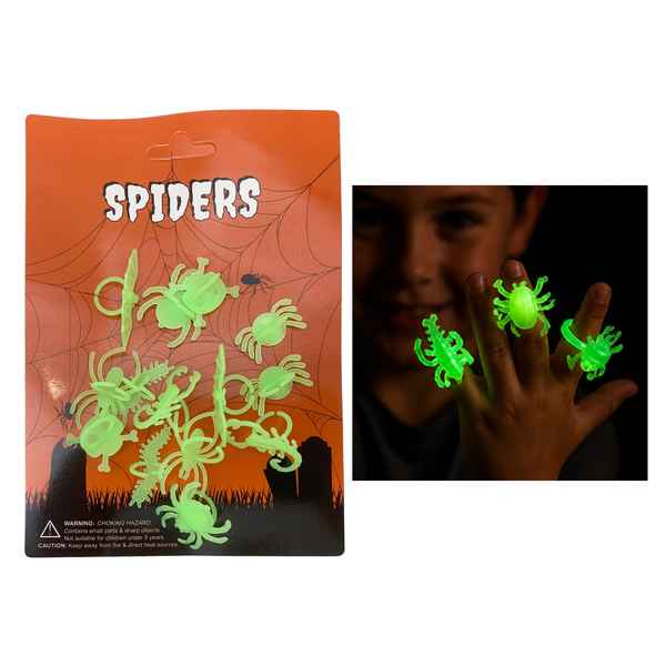 Disfraz anillos fluorescentes, x14 diseños surtidos, en bolsa