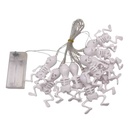 Guirnalda 10 luces LED calaveras, 2AA en bolsa