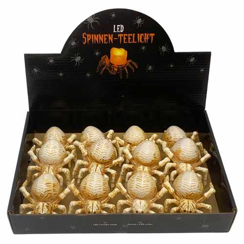Lámpara decorativa Halloween, araña led, CAJA x12
