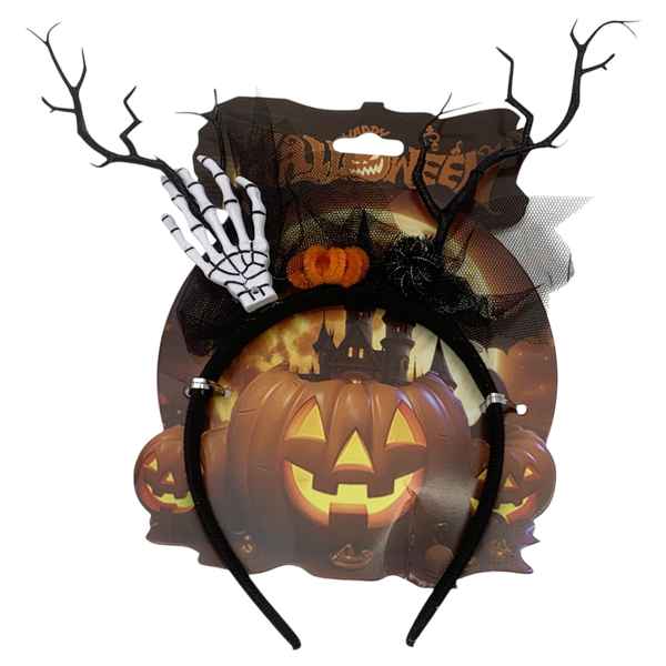 Tiara de plástico, con diseño halloween, en cartón