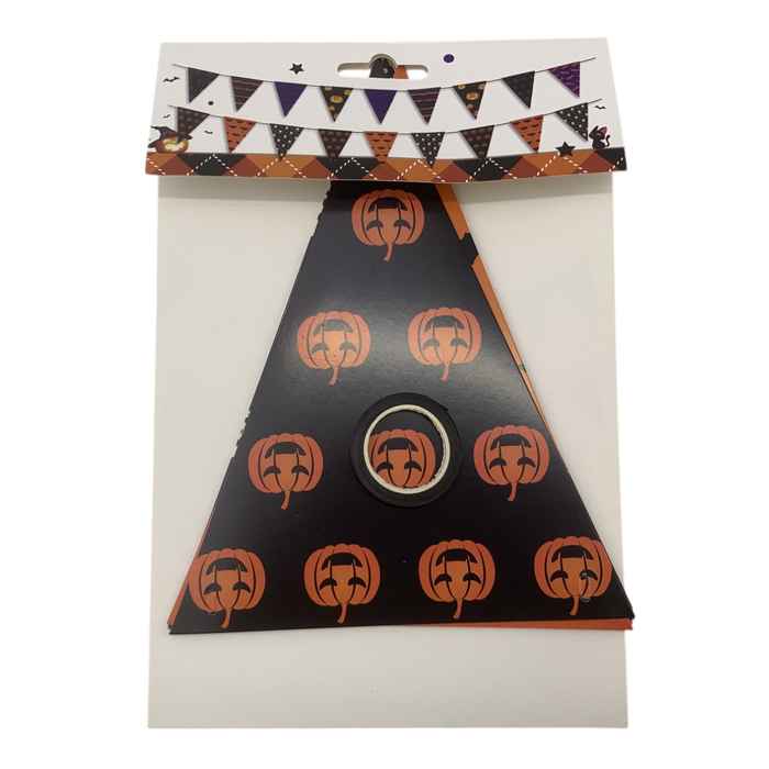 [JH1053] Banderines de cartón x9, diseños de halloween