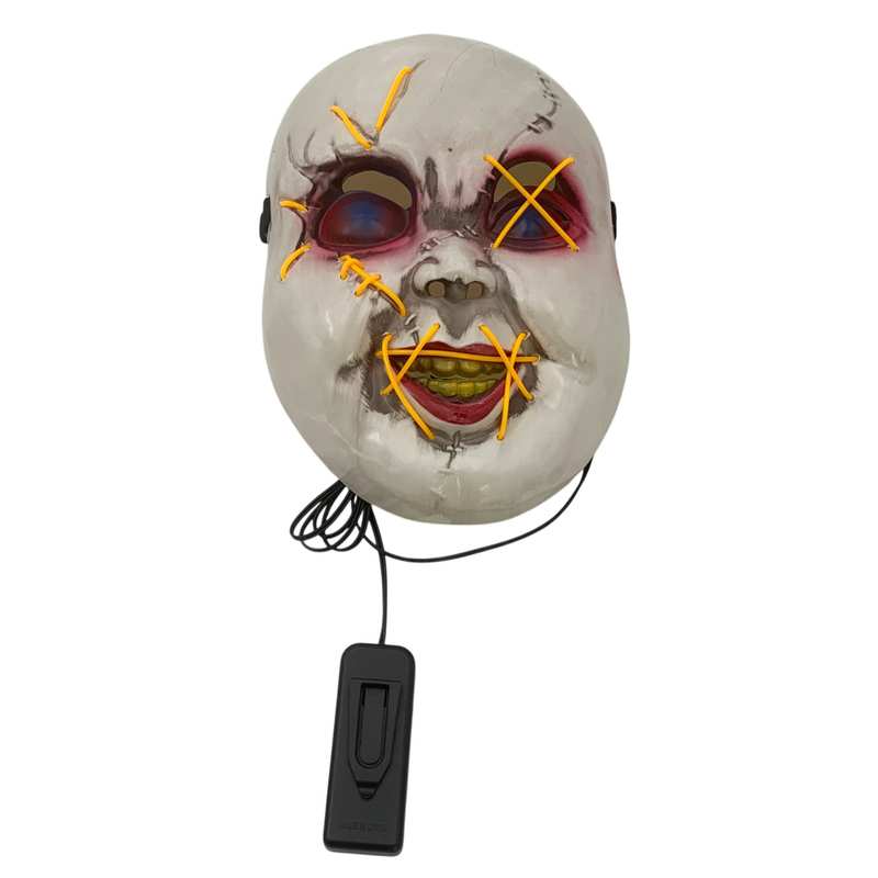 [JH1063] Máscara de plástico, con luz led, 2AA