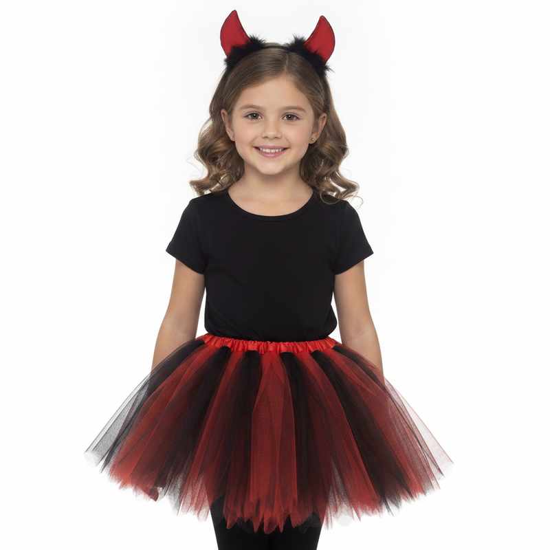 [JH1071] Disfraz pollera y tiara para halloween, en bolsa