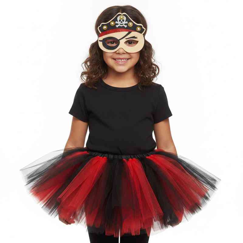 Disfraz pollera y antifaz para halloween, en bolsa