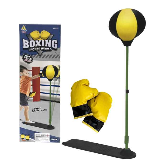 [JO5312] Set de box de pie con perita puching ball y guantes, en caja