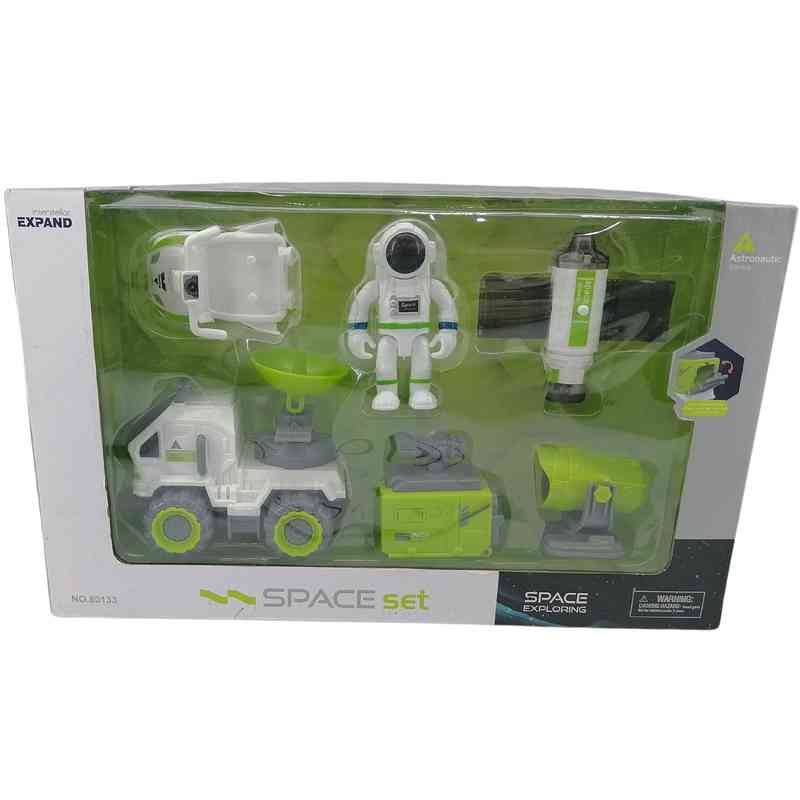 Soldado astronauta con vehículo con luz y sonido, accesorios en caja