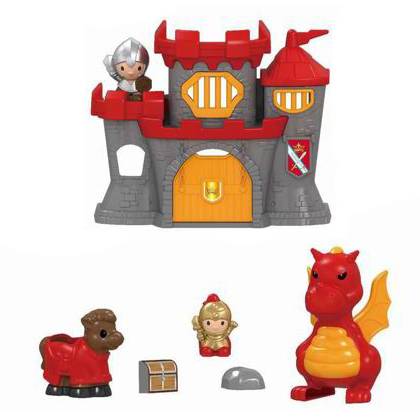 [JO5727] Muñeco caballero con dragón, castillo y accesorios, en caja