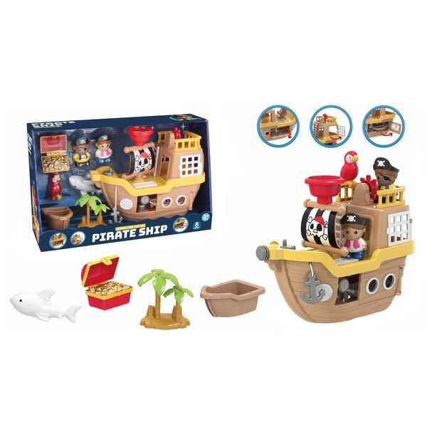 [JO5728] Muñeco pirata con barco y accesorios, en caja