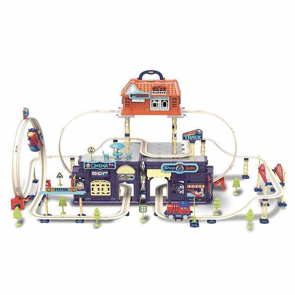 [JO5747] Pista de tren, con accesorios 191 piezas, 2AAA, en caja