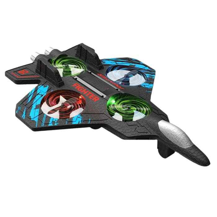 [JO5748] Avión de combate con control remoto, gira 360º con luz, 3AAA, en caja