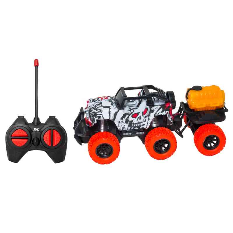 [JO5758] Jeep con control remoto, con zorra con luz, en caja, varios colores