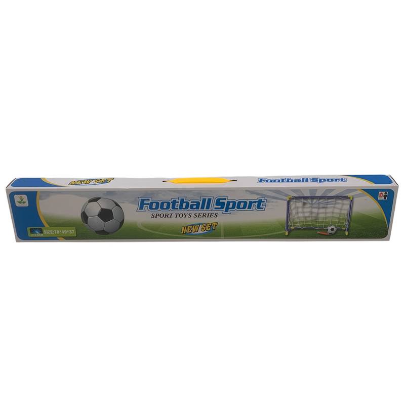 Arco de fútbol, con pelota e inflador, en caja