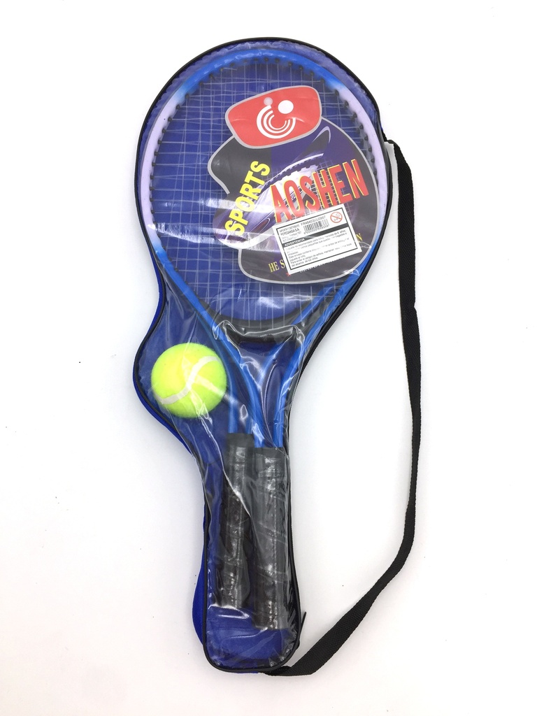 Raqueta de tenis x2, con pelota, en funda de PVC