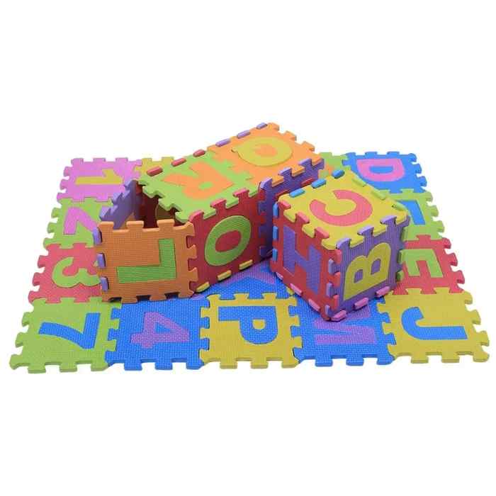 [JU2054] Alfombra de goma EVA 36 piezas, con letras