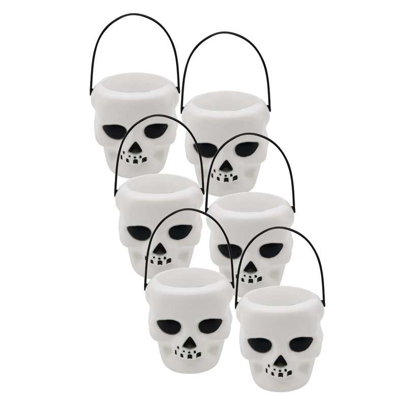 Balde halloween x6 calavera, en bolsa