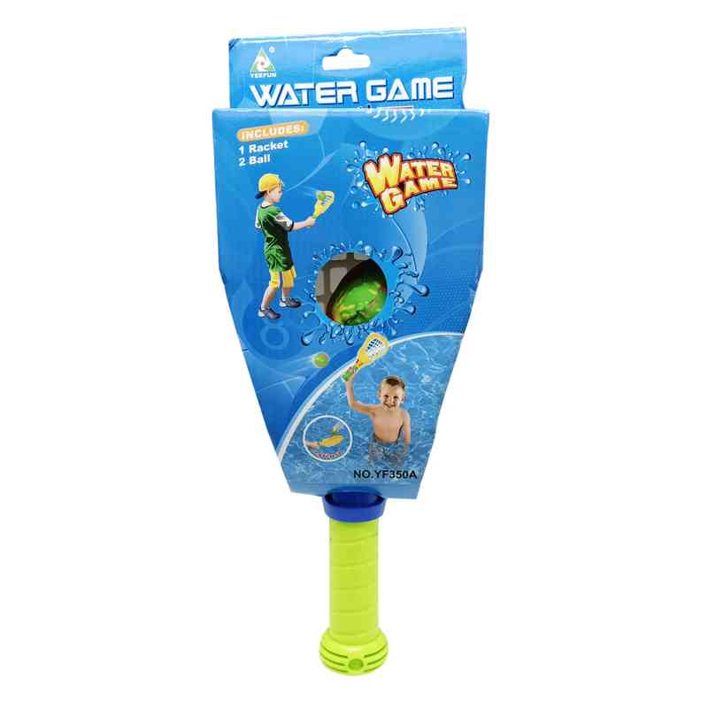 Raqueta lacrosse de plástico con pelotas que absorben agua, en cartón