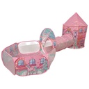 Casita carpa para niños ROSADO, con túnel y pelotero, en bolsa