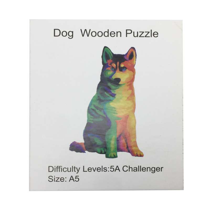 Puzzle de madera, piezas pequeñas, en caja, varios diseños