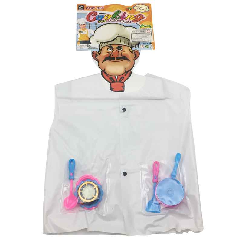 [JU5838] Disfraz de cocinero chaleco de nylon con accesorios en bolsa