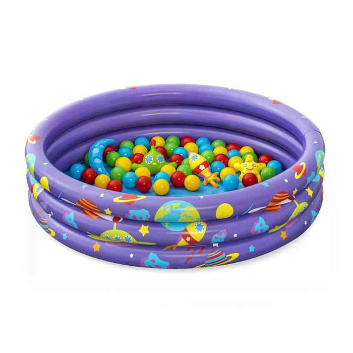 [JU5894] Piscina inflable, pelotero, Bestway, 100L 3 aros con 50 pelotas y accesorios, en caja