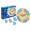 Puzzle de madera, 13 piezas, encastre reloj, XALINGO, en caja