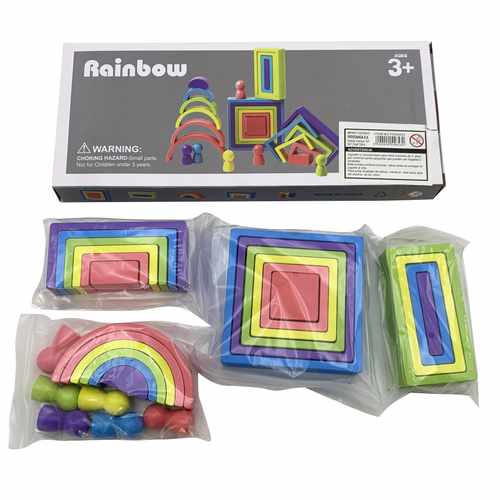 [JU6190] Encastre de madera, 28 formas geométricas, juego de desarrollo psicomotriz, en caja