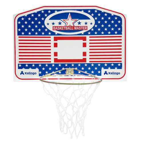 Tablero de basket para pared, de madera, aro de metal 37cm, XALINGO, en caja
