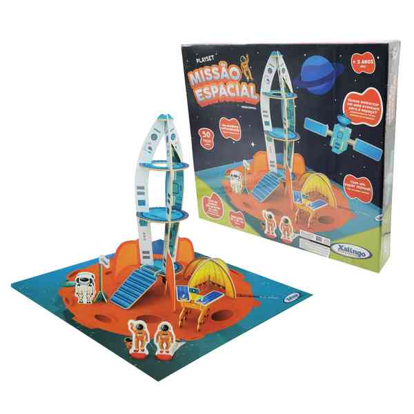 [JU6372] Puzzle 3D, madera, misión espacial 50 piezas, XALINGO, en caja