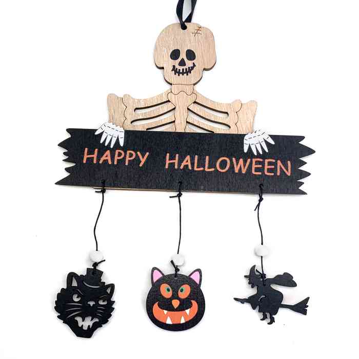 Adorno cartel de madera haloween