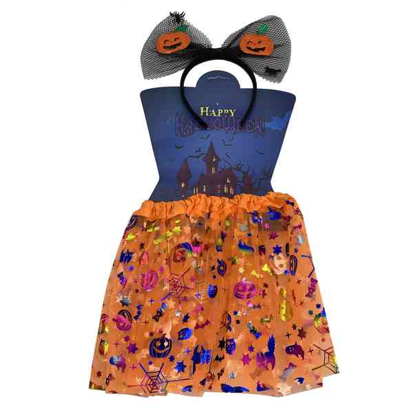 [JU6429] Disfraz pollera y tiara para halloween, en bolsa